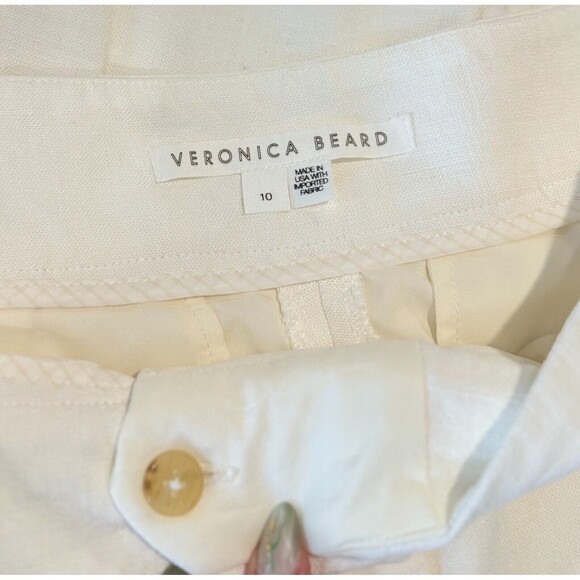 Veronica Beard Womens Pants White Robinne Pleated Crepe Wide Leg Dress Size 10 - Picture 4 of 9